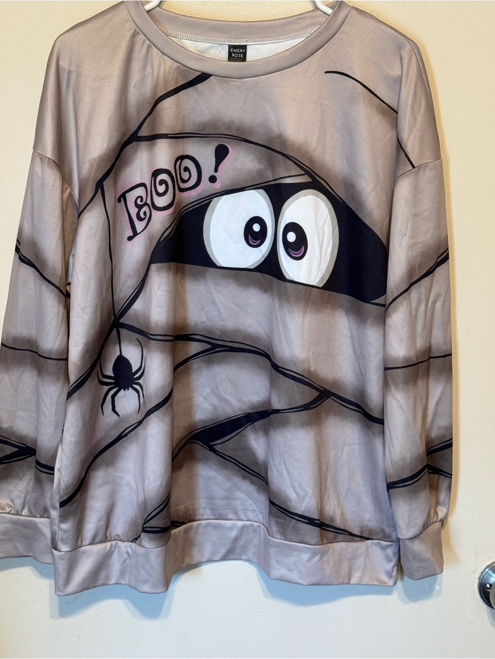 Emery Rose NWT “Boo!” Funny Ghost/Mummy Long Sleeve Lightweight Sweatshirt Sz 0X